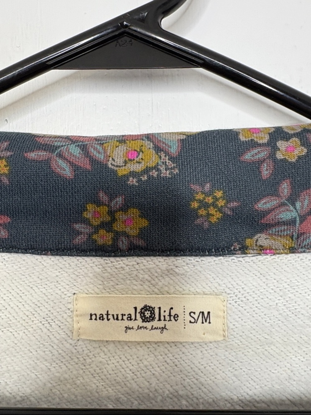 Natural Life Sweater Womens Small Oversized Easy Does It Boho Sweatshirt Floral - Picture 6 of 10